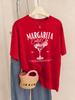 Margarita Cocktail Club Printing TShirt Womens Basics Comfortable T Shirts ONeck Soft Short Sleeve Tops Summer Loose Clothes