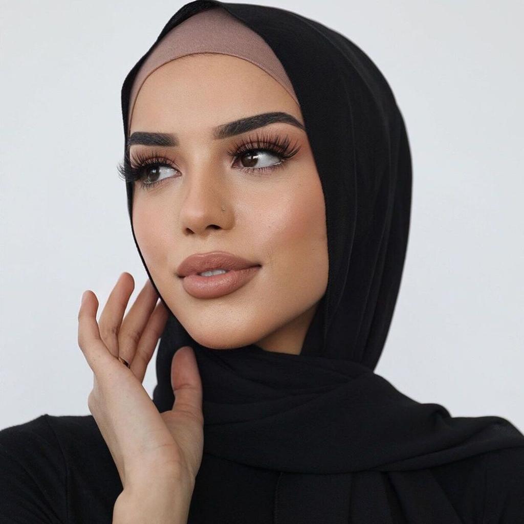 Varm muslimsk mote kvinne myk hijab skjerf sjal vanlig bomullsjersey skjerf turban kvinner lange sjal hodeinnpakning pannebånd abaya