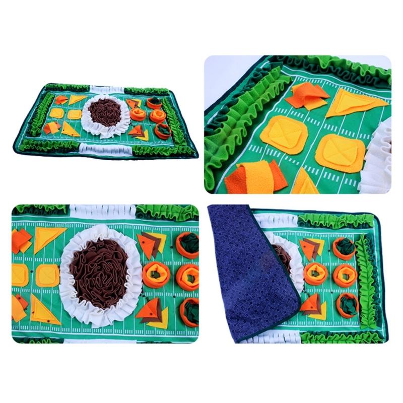 Scent Enrichment Activity Mats Durability Fleece Puzzle Game Mats With Treat Pockets Stress Reliefs Chews Resistant