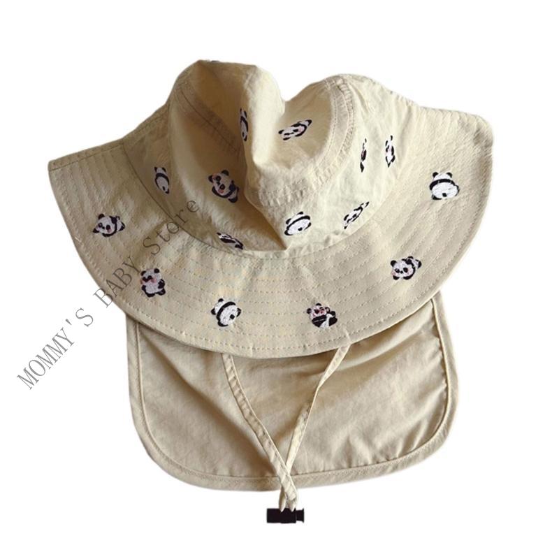 

H3CD Children s Breathable Sunhat Caps with Neck Flap Designing for Ages 3 to 10 Year