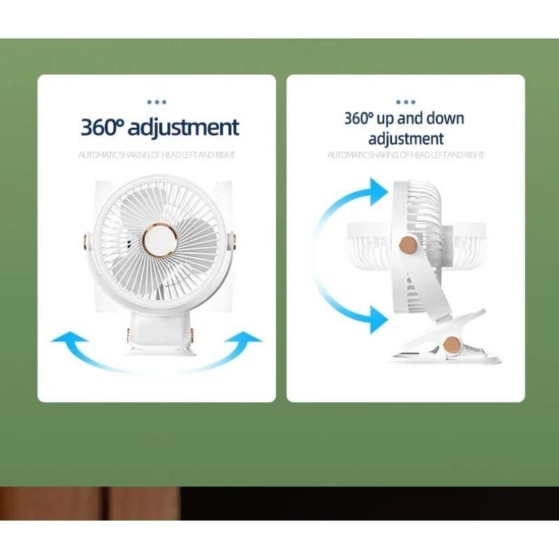 4000mAh Camping Fan Rechargeable Desktop Portable Air Circulator Wireless Ceiling Electric Fan Clip-on Home Desktop Bedside Clip Wall Fan