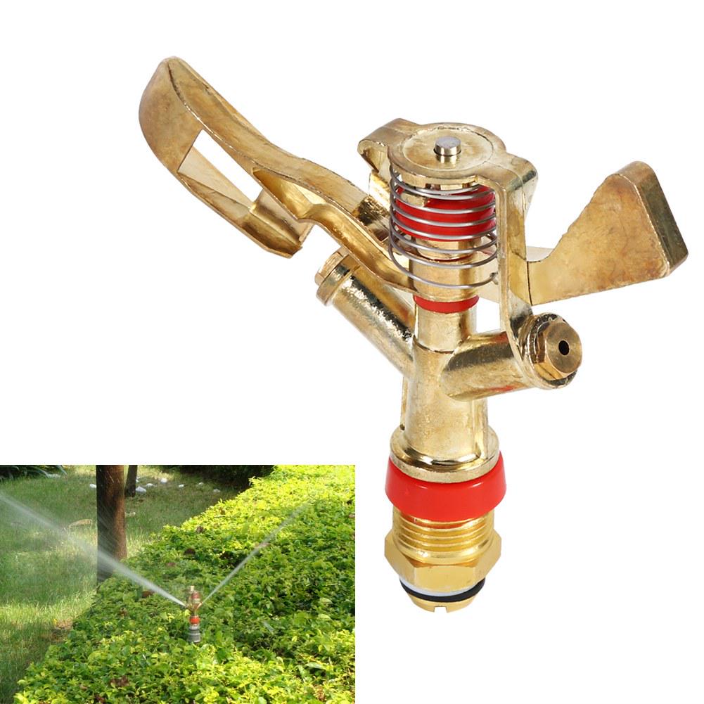 Brass Rotate Rocker Arm Water Sprinkler Spray Nozzle, 1/2 Inch Connector, 360 Rotation, Save Water, sy to Install, for Lawn Irrigation, Garden Waterin