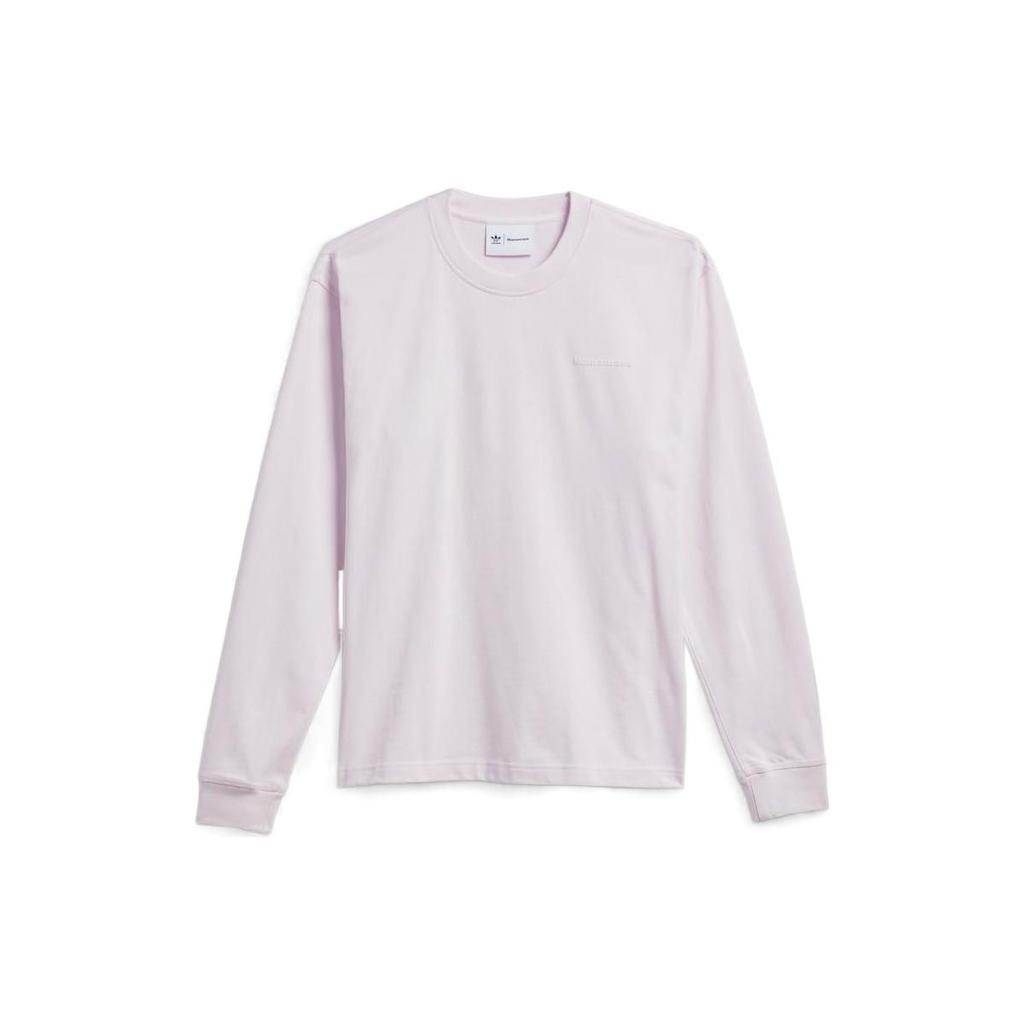 Adidas Originals X Pharrell Williams Solid Logo Sports Simple Long Sleeve T-Shirt Unisex Tops Pink HN3436
