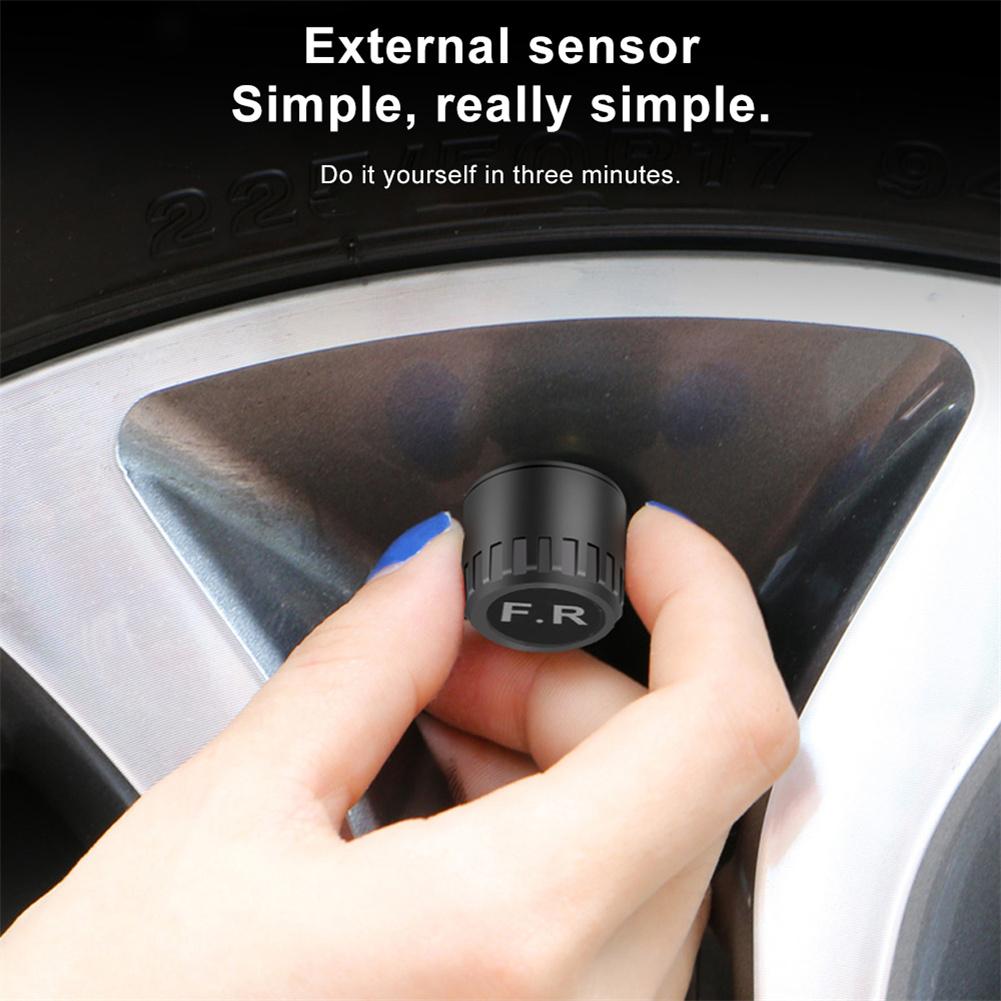 Tire Pressure Monitoring Systems Solar Car Digital Display Wireless Solar Power With Real Time Monitor Pressure Temperature Automotive TPMS