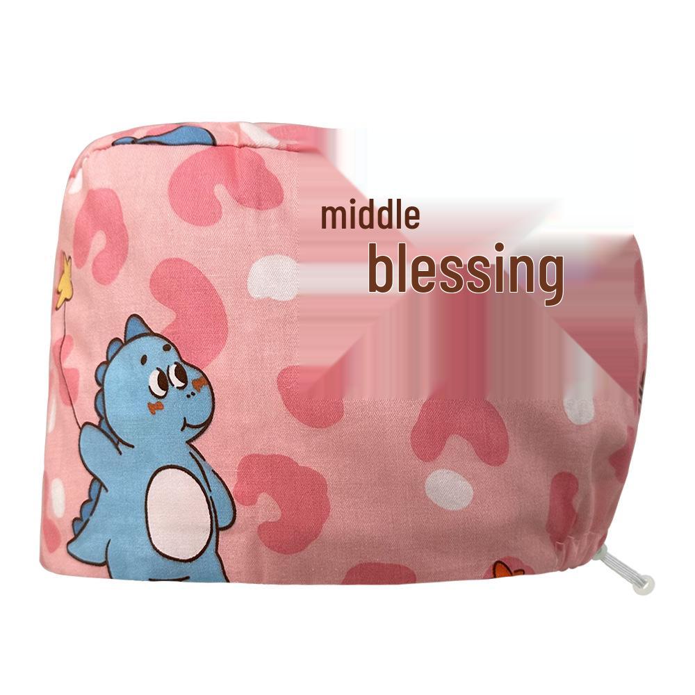 Floral Snap-Button Surgical Cap for Nurses and Doctors