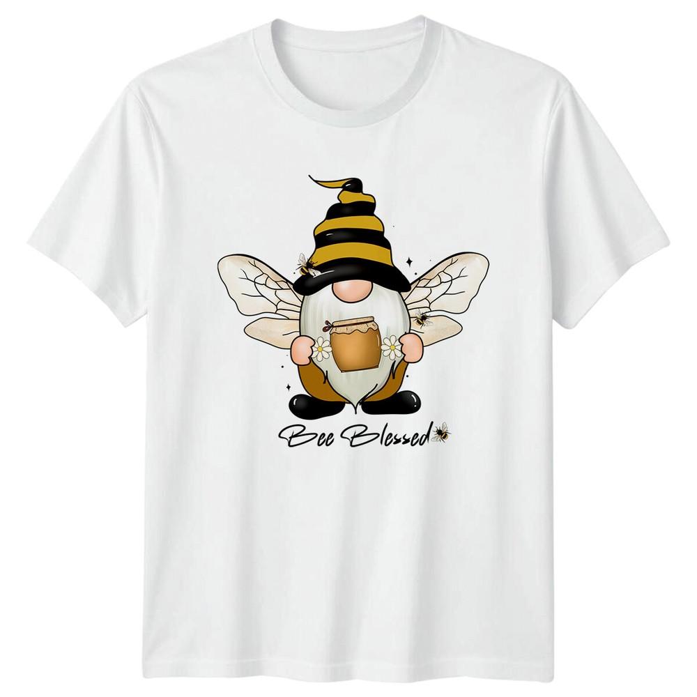 Bee Blessed Gnome With Flowers TShirt Cute Nature Lover Tee S