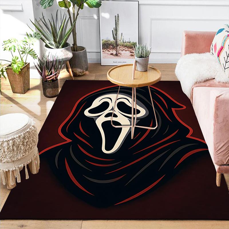 1Pc Scream Horror Icon Rug, Office Carpet Indoor Outdoor Doormat, Non-Slip, Comfortable, Living, Christmas Halloween, Xmas Gift N1188