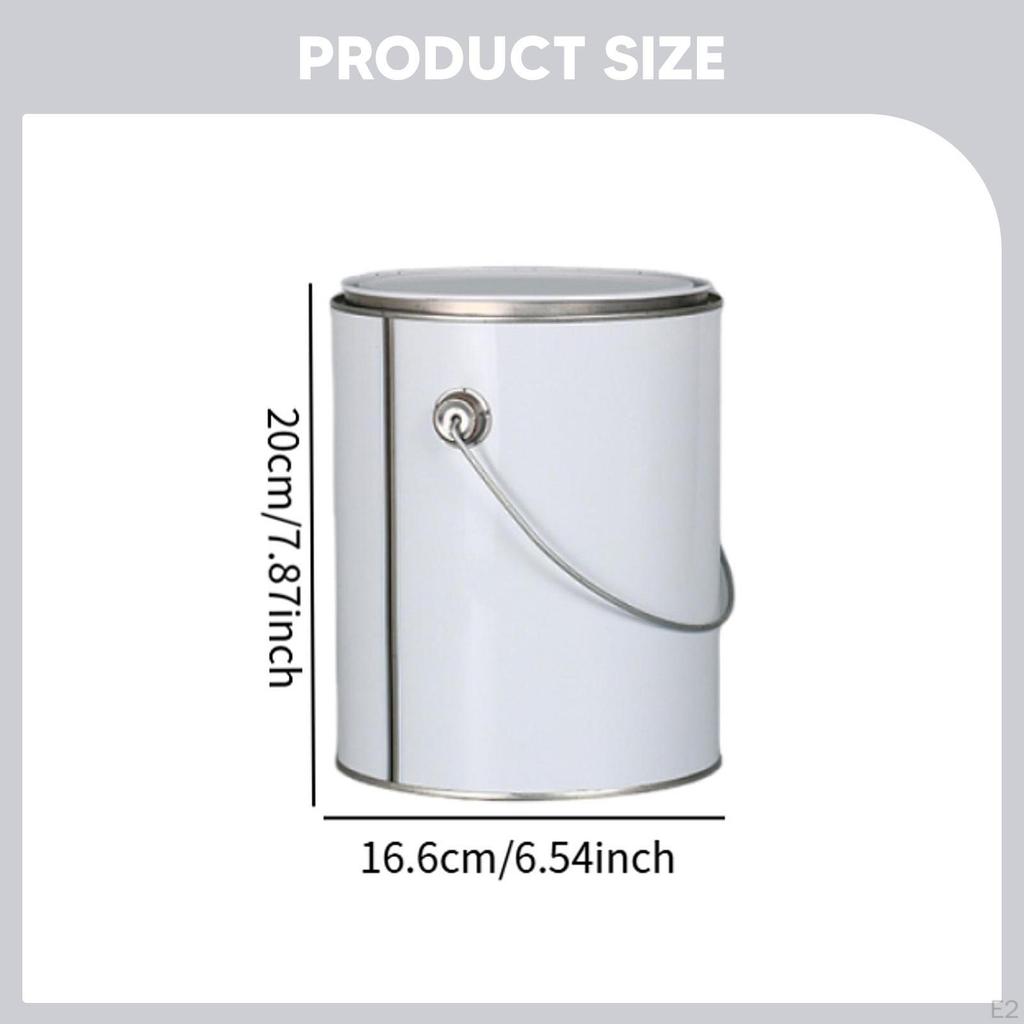 Empty Paint Can, Storage Container, Portable with Handle Lid, Metal Bucket, for Paints DIY Art