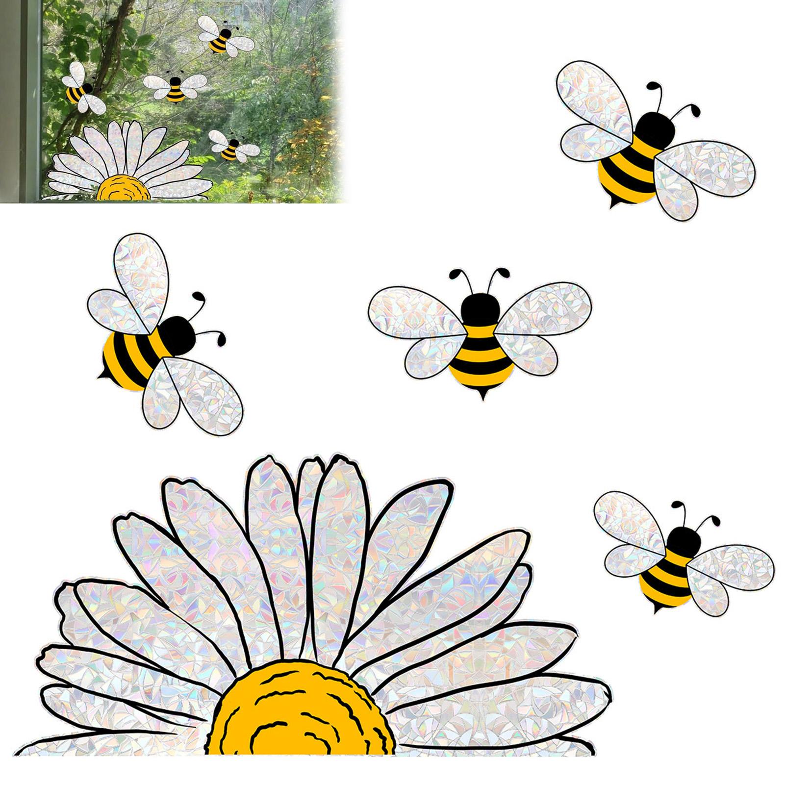 

Adorable Bees Style Glass Sticker DIY Honeybee Wall Decals for Glass Windows Removable Sticker