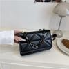 Influencer Women's Quilted Crossbody Bag with Chain and Wide Shoulder Strap