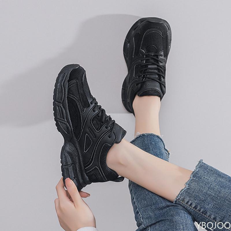 Women's Sports Shoes New Versatile All Black Sports Shoes Anti Slip Running Casual Vulcanized Comfortable Flat Bottom Women's