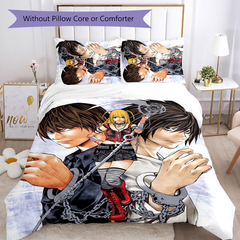 Death Note 3pcs Bedding Set Duvet Cover Closure Includes 1 Duvet Cover & 2 Pillowcases for All Seasons Bedroom Home Dorm Decor