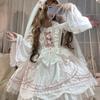 Toku and Yuu Bride Lolita Hana Lolita Princess Large Super Cute Lace Ladylike School Cultural Mori Girl Long Hair Court Super Cute Princess Dress,