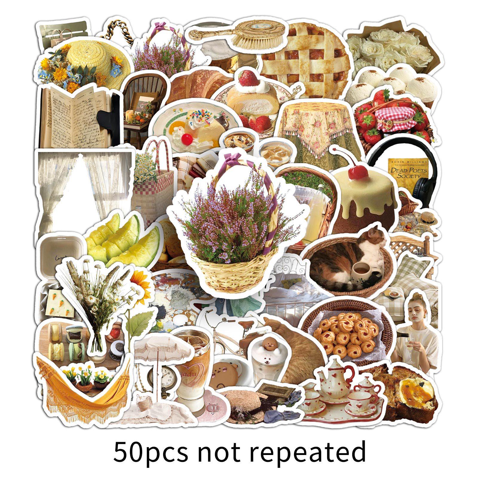

50 Relaxing Afternoon Creative Waterproof Stickers for Water Bottles, Notebooks, and Planners