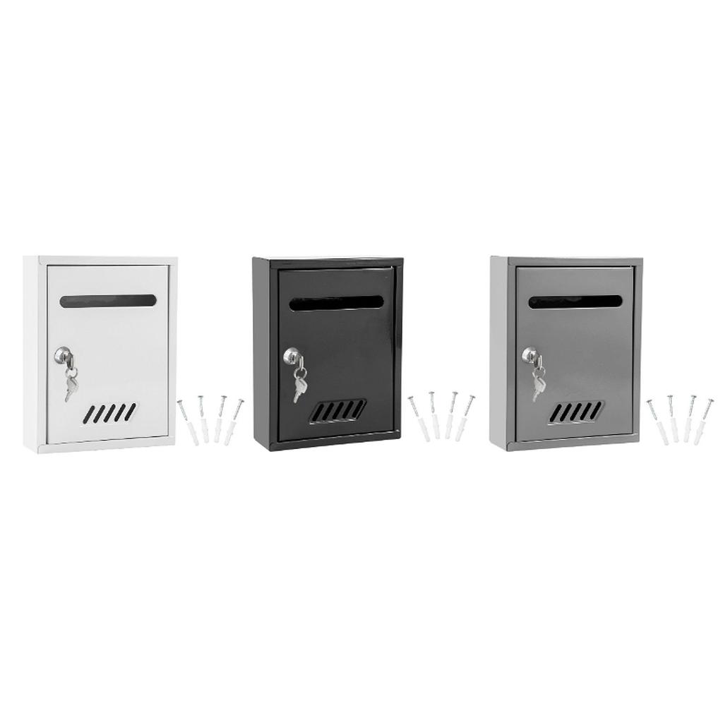 Wall Mount Mailbox Security Drop Box Letter Box with 2 Keys Lockable Mail Box