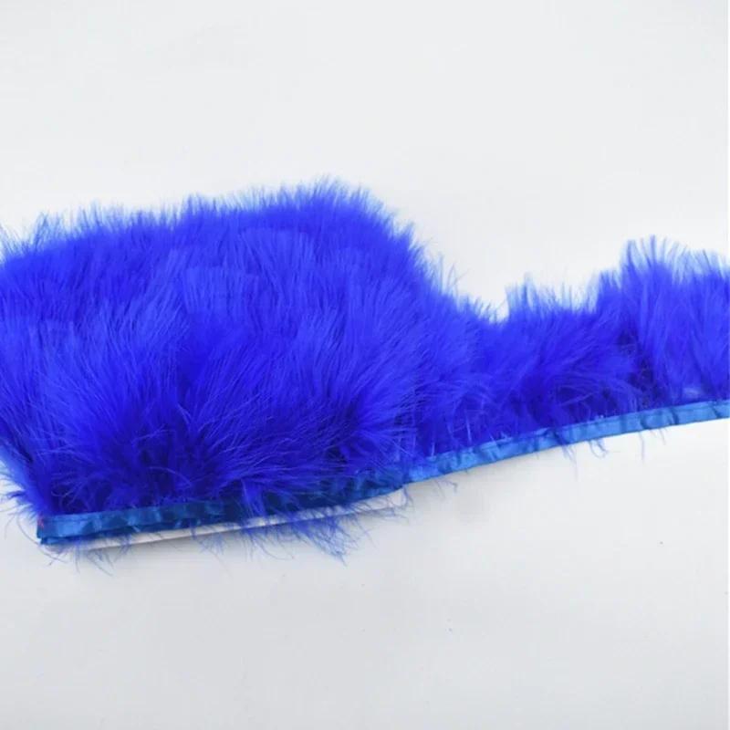 2Meters Colorful Fluffy Marabou Feathers Tassel Fringe Trim Turkey Feather Ribbon Clothes Cuffs Shawl Sewing Flecos Decoration