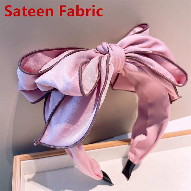 Multi Layered Big Bow Knot Headbands for Women Daily Party Headpiece Solid Crepe Cloth Adult Shopping Holiday Hairbands
