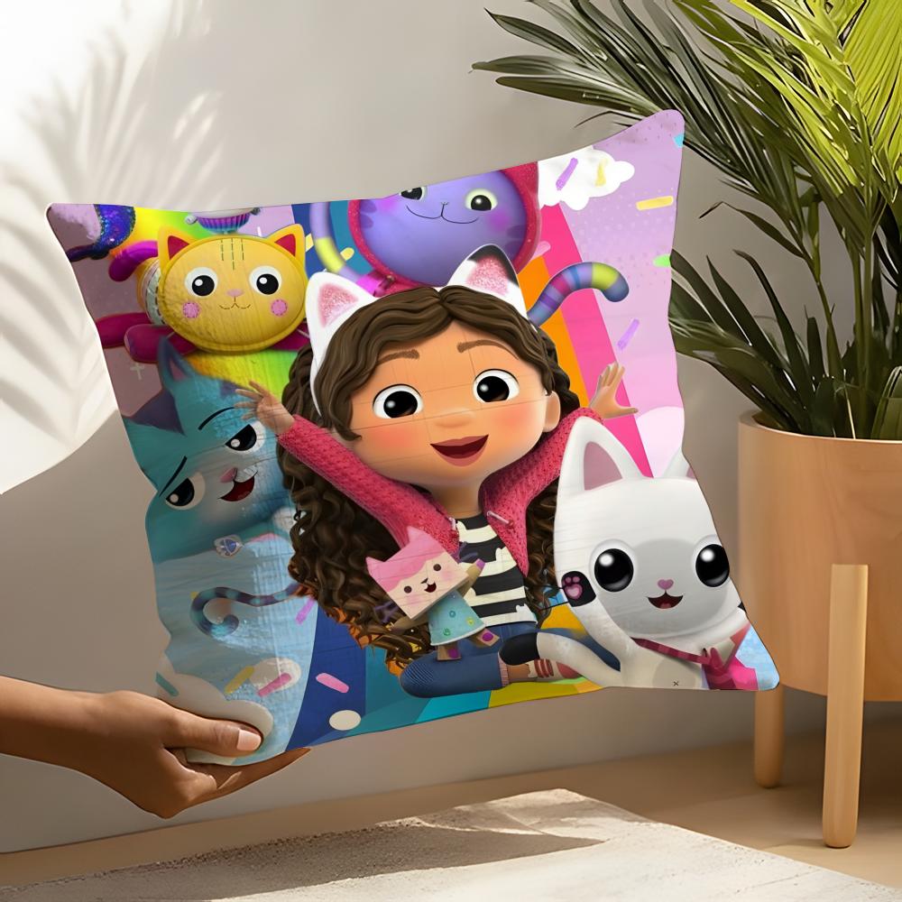 Copricuscini in Lino Cartone Animato per Bambini G-Gabby'S Dollhouse per Divano Decorativo Cuscini per la Casa Custodie per Cuscini per Sedile Auto