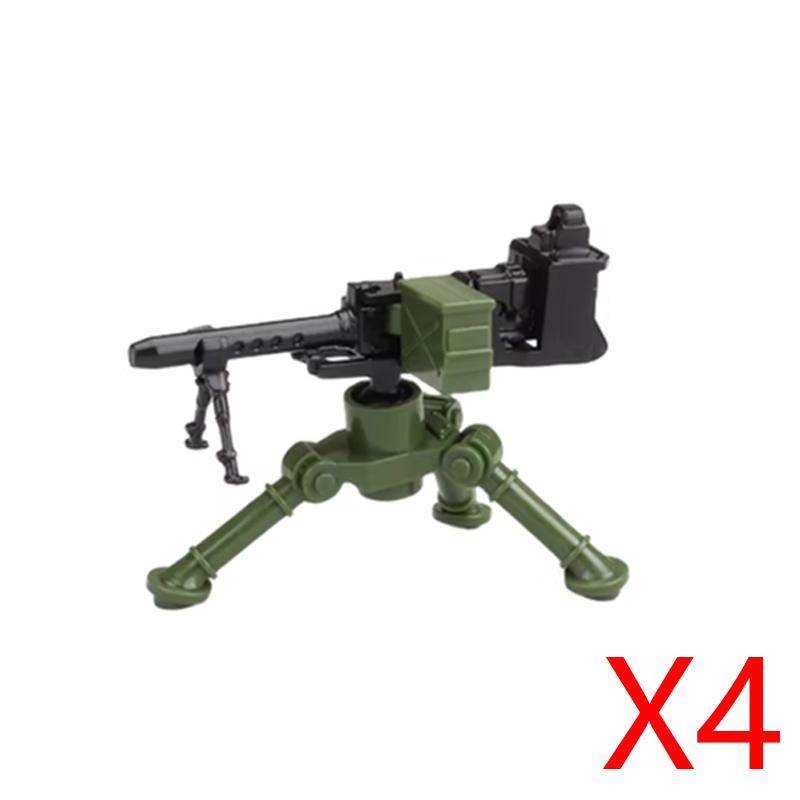 Army WWII Soldier Figure Armaments Brick Playset Gatling M2 Heavy Machine Aviation Gun NSV Bullet Chain Mortar ZB53 Toys Playsetss T12