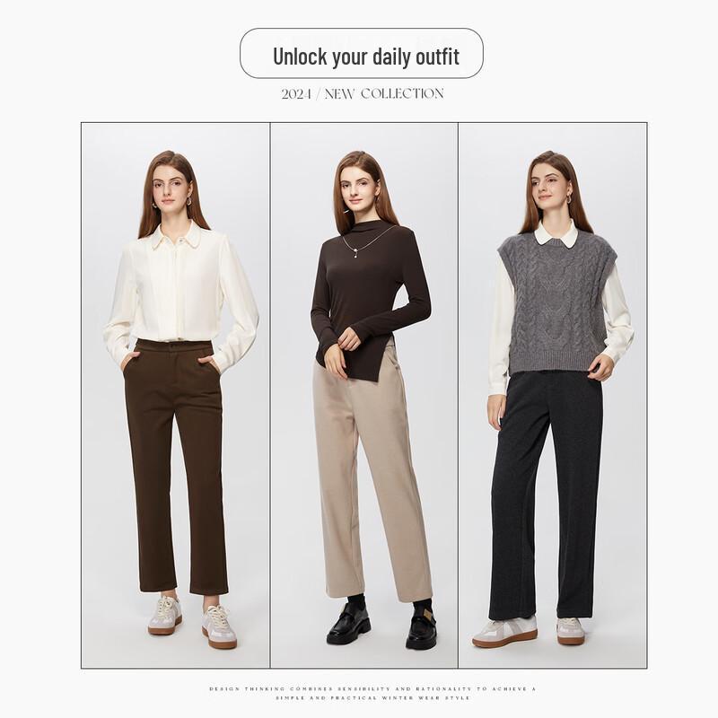 Women's High-Waist Slim Casual Long Pants