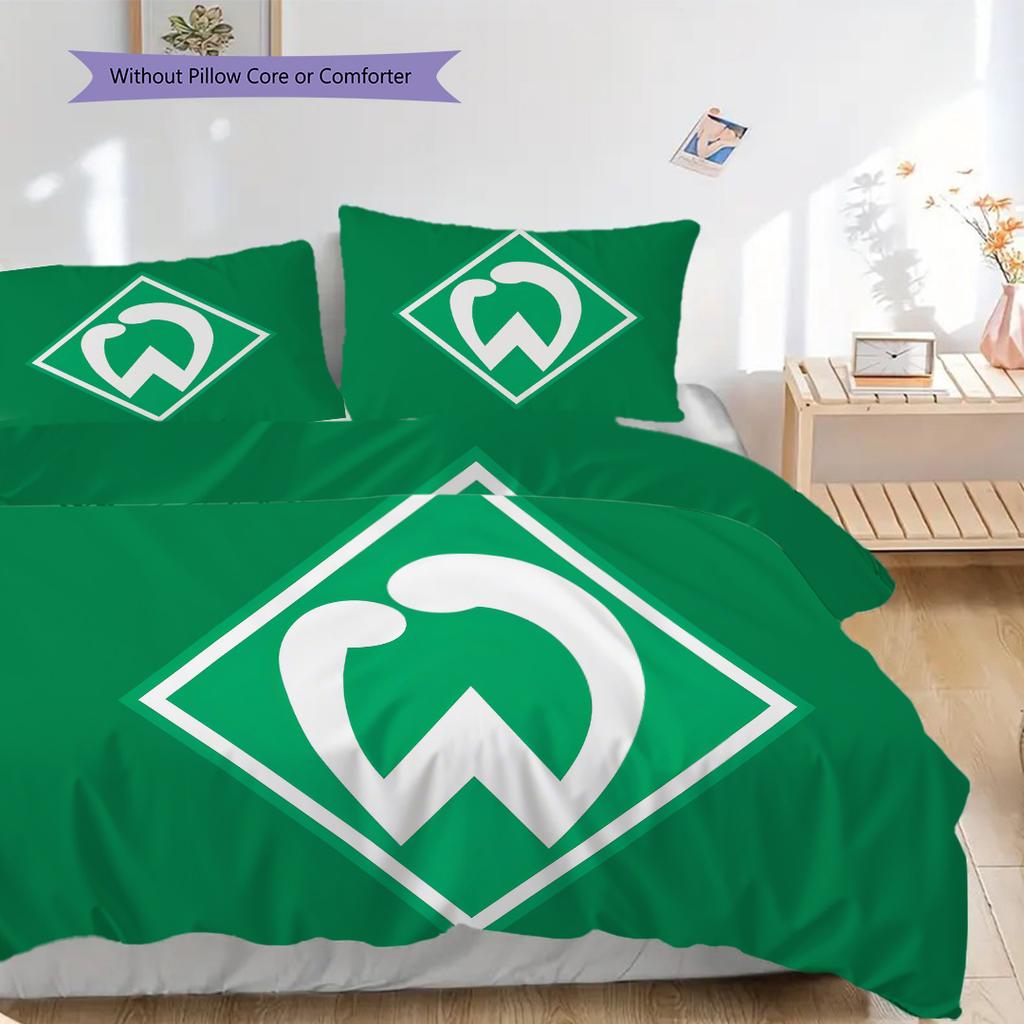 SV Werder Bremen Patroon Beddengoed Dekbed Set Dekbedovertrek Kussensloop Huisdecoratie Verjaardagscadeau (1 dekbedovertrek + 2 kussenslopen, zonder binnenkussen)
