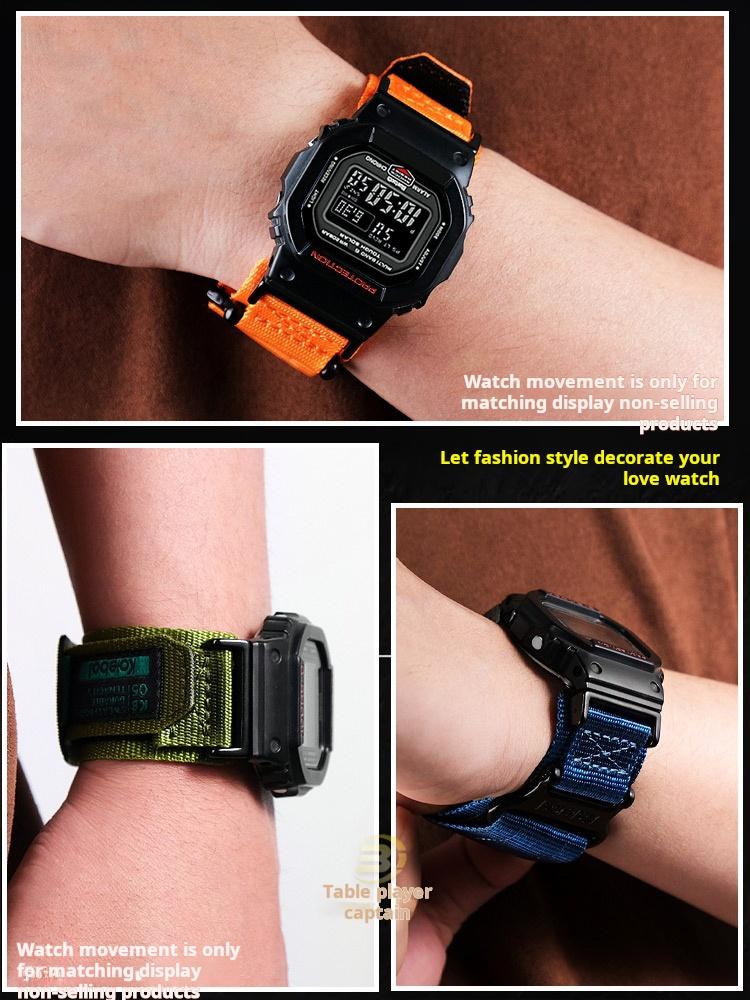 Dw-5600 Sportovní Nylonový Řemínek na Hodinky Pánský Pro Casio Gshock GM-5600 Dw5600 gw-m5610 GA2100 Plátěný Řemínek Kovový adaptér Příslušenství