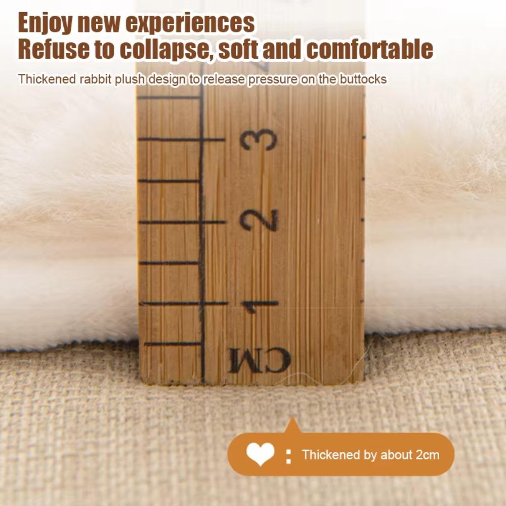 Thickened Plush Chair Seat Rabbit Plush Chair Seat Pads Office Seat Cushion  Home