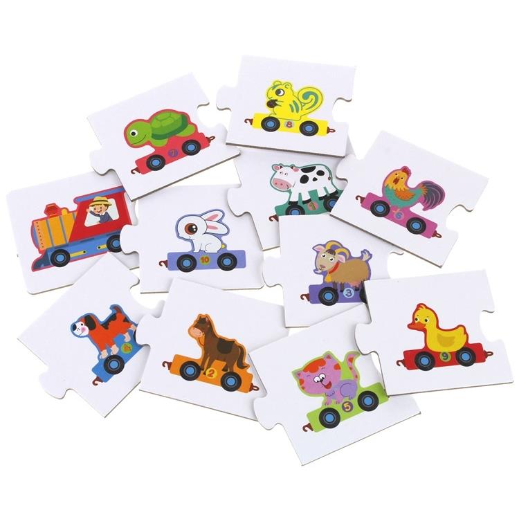 Wooden Train Educational Train Numbers Animals Puzzle Toy
