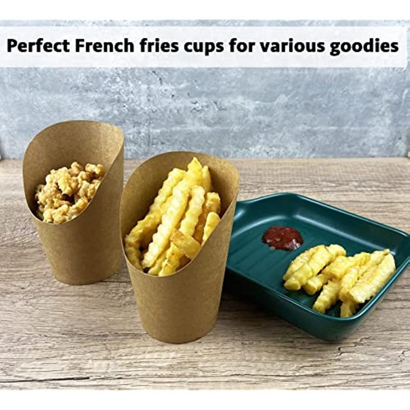 100pcs Multifunctional Paper Cups - Disposable, Food-Grade, French Fries Holder, Charcuterie Container, Paper Cupcake Holder,