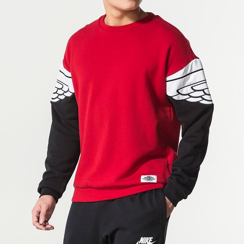 Pánská mikina s kulatým výstřihem Air Jordan Color Block Červená AO0427-687