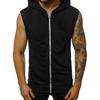 Erkek Spor Moda Yelek Yeni Bahar Spor Kolsuz Spor Yelek Erkekler Kapşonlu Fermuar Yelek Giyim