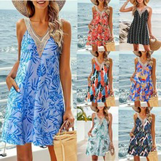 2024 Damen Leopard Print Ärmelloser Jumpsuit mit Taschen - Lockere Passform, Spaghetti-Träger, Lässiges Einteiliges