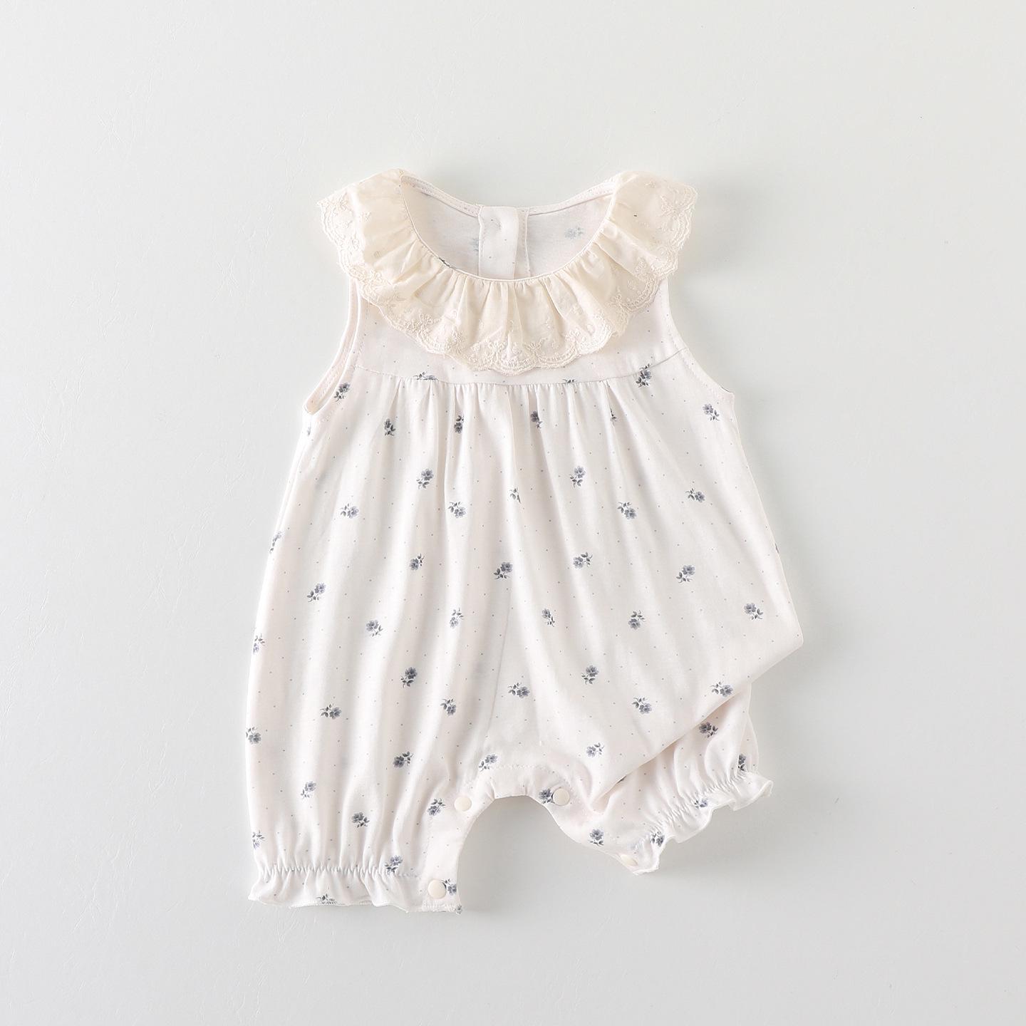

Summer 2026 Newborn Girl Romper - Full Moon, Hundred Days Jumpsuit for Crawling & Outings 90 cm белый