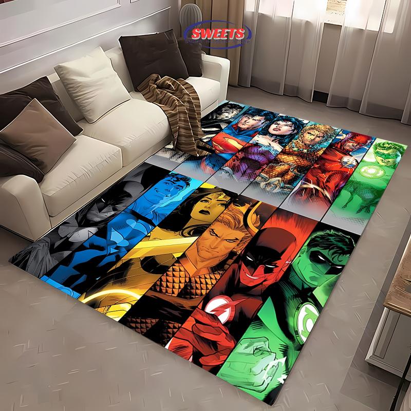 Justice League Carpet New Release! Anti-slip Sound Insulation, Rug for Living Room Bedroom Bedside and Office Areas, Durable Mat