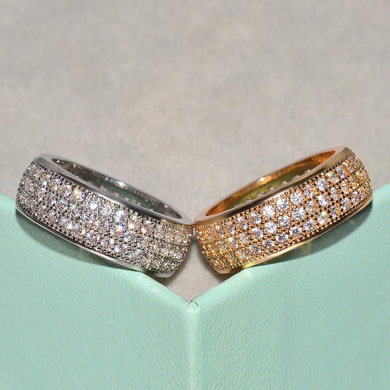 Anello Cerchio in Zircone con Intarsio Completo - Accessorio Moda Unisex