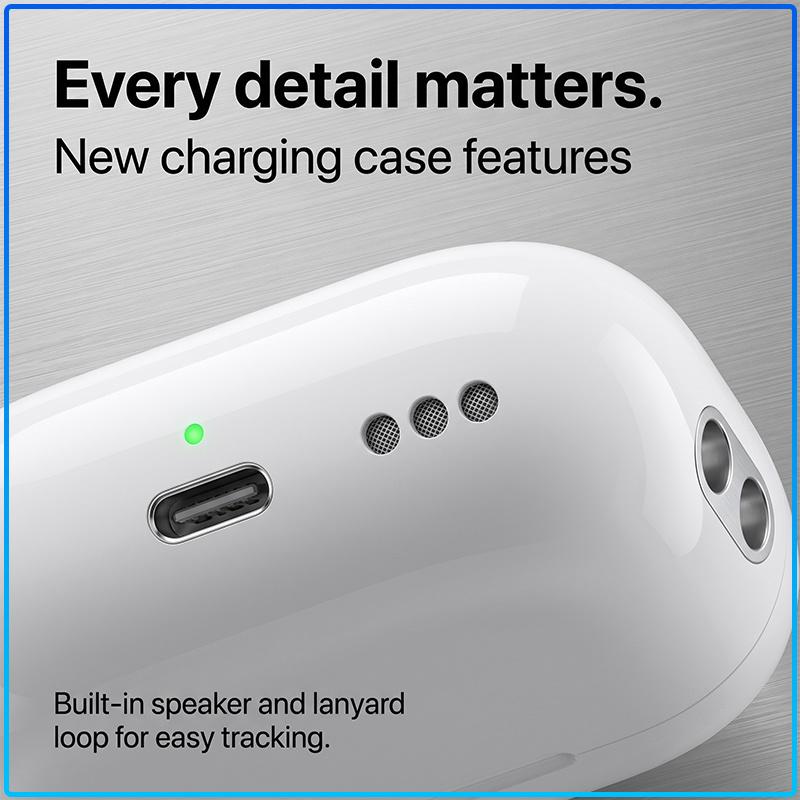 Apple AirPods Pro Second Gen ANC Earbuds Adaptive EQ Dynamic Head Tracking Auto Pair Wireless Earphones With Charging Case
