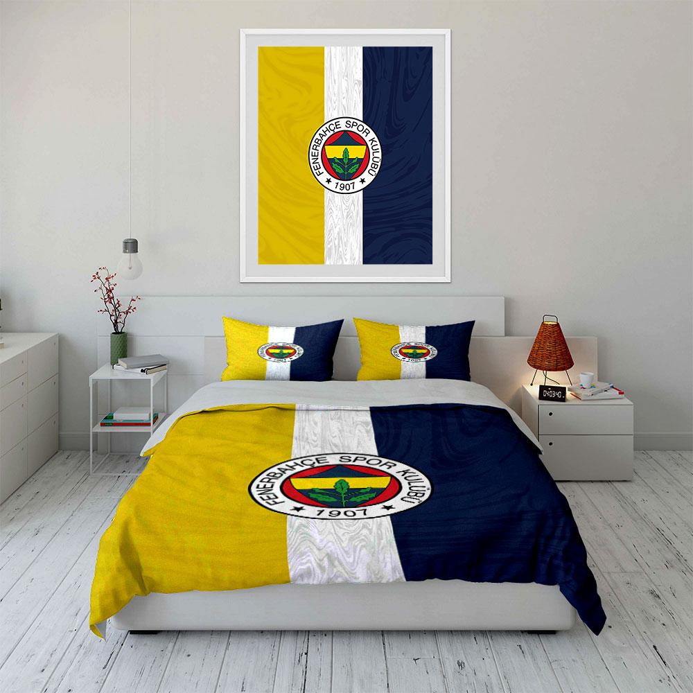 Set Biancheria da Letto Logo Fenerbahçe Copripiumino Federe (1 * Copripiumino 2 * Federe, senza piumino)