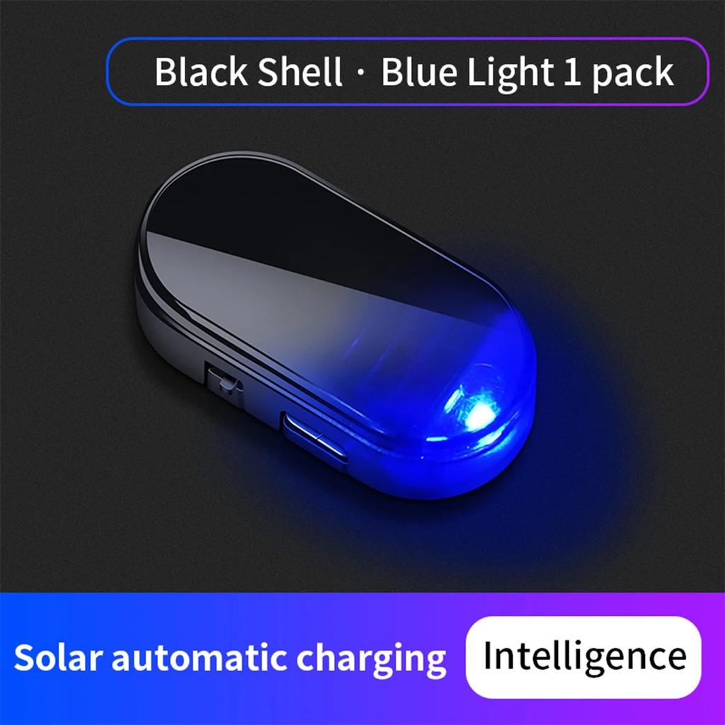 Car LED Blue/Red Flashing Light Fake Security Lights Solar Powered Dummy Alarm Wireless Warning Anti-Theft Caution Sign Lamp
