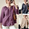 Summer Women's Cardigan Shirt Casual Solid Color Blouse Waist Loose Button Blouse