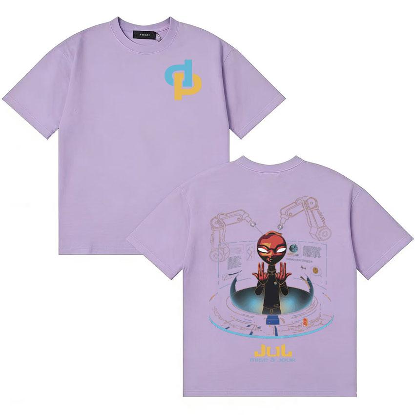 Rapper Jul My World Album Tshirt Unisex Women Summer Pop Oversized Y2K Vintage Tshirt Cotton Shortsleeve Casual T Shirt Teenagers