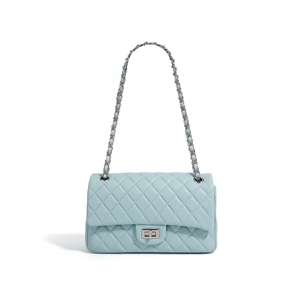 Classic Cowhide CF25.5 Cowhide Lock And Chain Bag High-end Sense Multi-compartment Single-shoulder Bag Bottom-through Design Multi-compartment