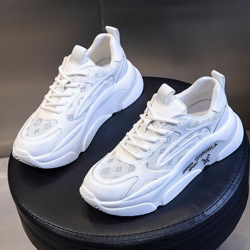 

Женская обувь из натуральной кожи 2025 новая летняя модная одинарная обувь женская дышащая и универсальная спортивная и повседневная обувь мелкие балетки женские 40 белый