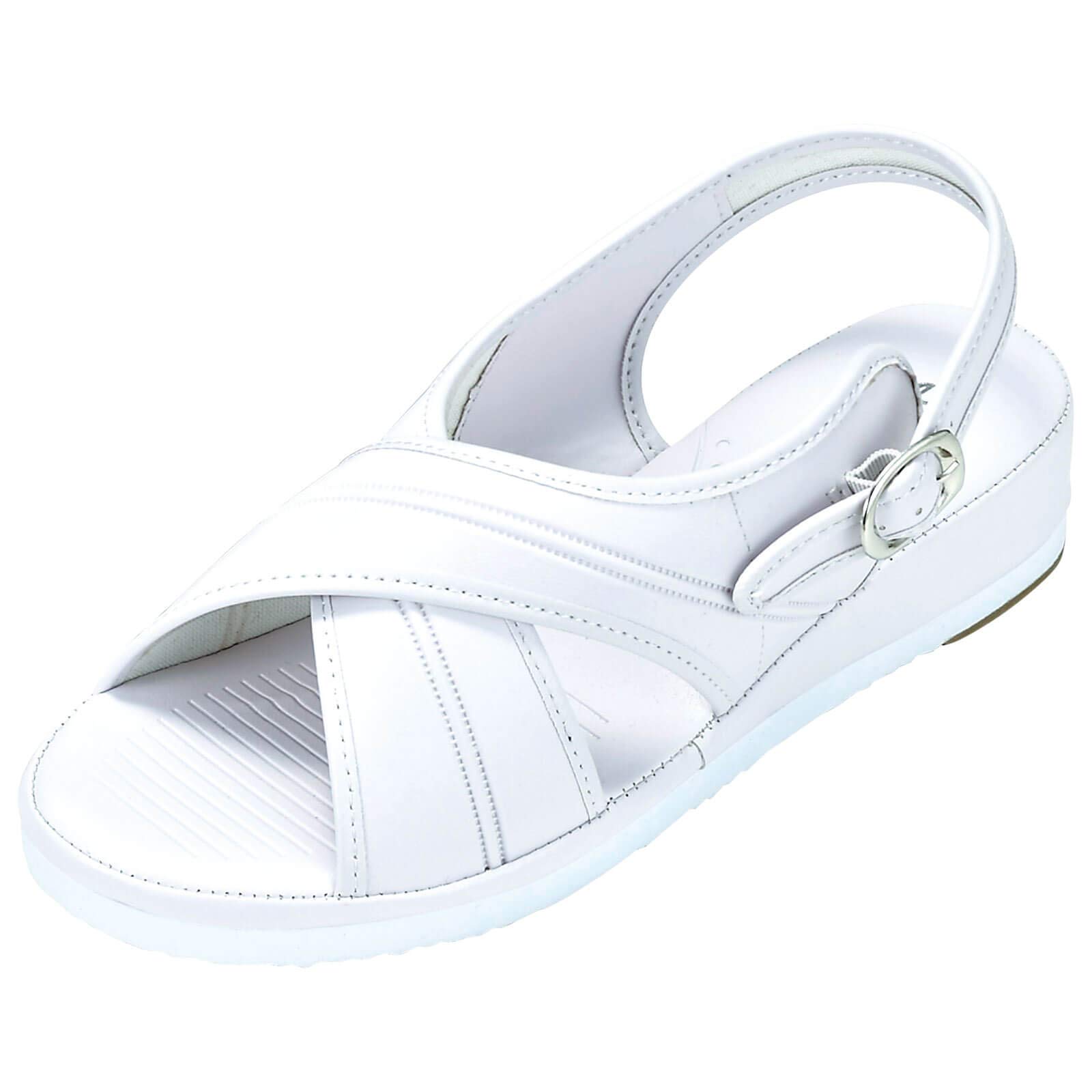 

Anfamie Nurse Suitable for Nursing and Office Cushioned Size White Sandals, Cross, Lightweight, Fatigue-Reducing, Use, Insole, 3L, 25.0-25.5cm, 2E, белый