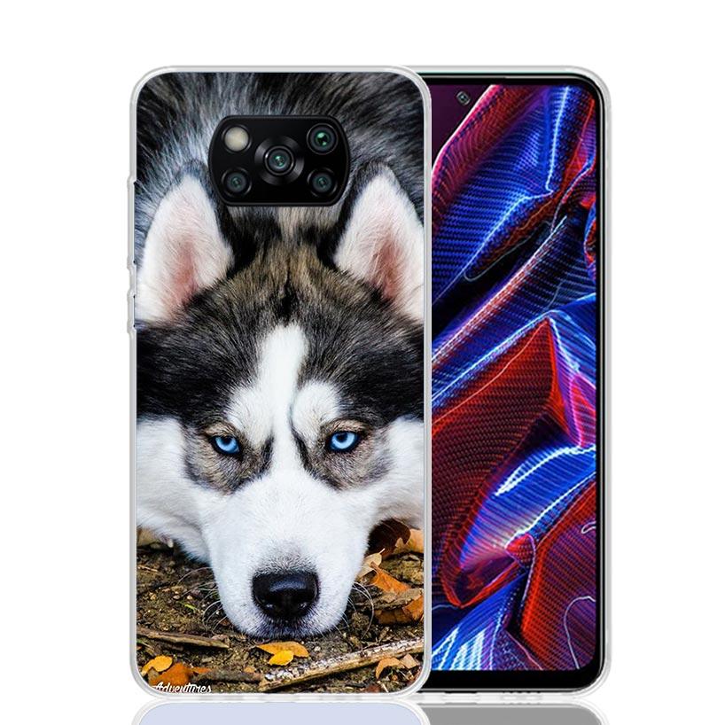 Siberian Husky Dog Case Phone Cover for Xiaomi Redmi Note 10 9 9S 8 8T 7 5 Pro Mi 12T 11T 10T 9T 12 11 Lite A3 A2 Trend Fundas M