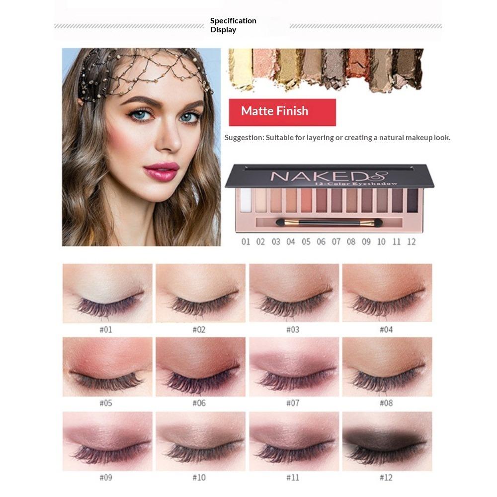 Beauty Multi-color Pearlescent Matte Earth Color Eyeshadow Disc 12-color Makeup Disc Large Disc European and American Eyeshadow Comprehensive Disc 1pc
