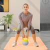 10KG Soft Kettlebell, Kettlebell with Non-Slip Handle for Home Gym, Weight Lifting, Strength Training, Yellow/Grey