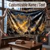 Dragon Theme Throw Blanket Custom Name Text Personalized Blanket Soft Cozy Blanket for Home Sofa Bed