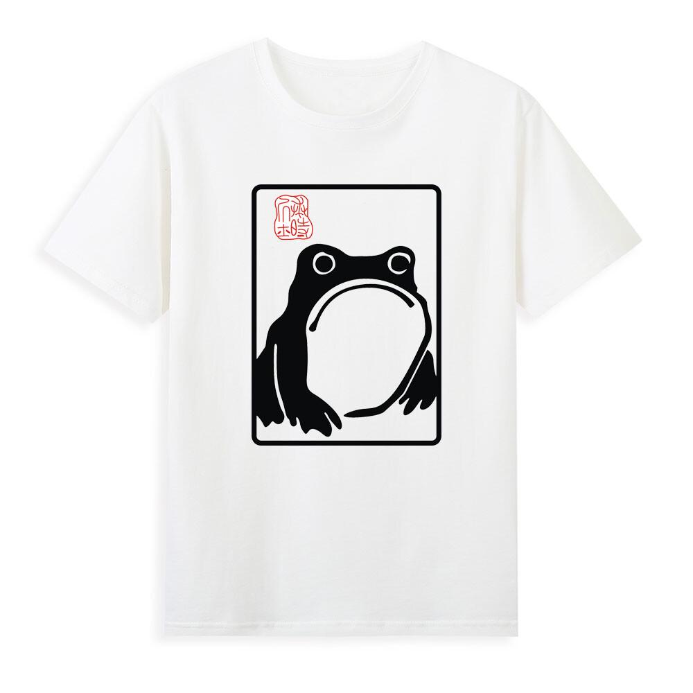 Grumpy Frog Unimpressed Toad Japanese Aesthetic Art Tshirt S