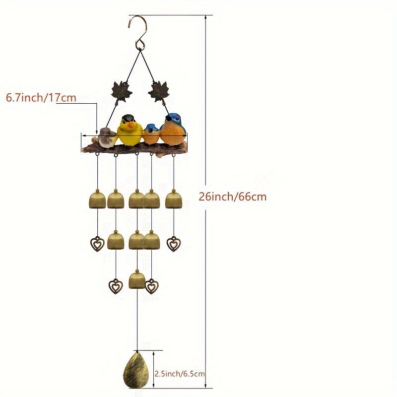 Happy Bird Wind Chimes Beautiful Hanging Decorations for Garden Balcony Patio Outdoor Home Ornament