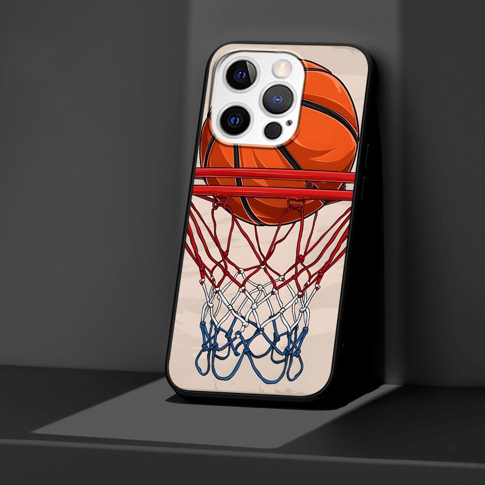 Basketball Basket Sports Case for Apple iPhone 14 11 7 SE 2020 8 X XS 13 12 Mini XR 15 Pro Max Silicone Black Soft Phone Cover